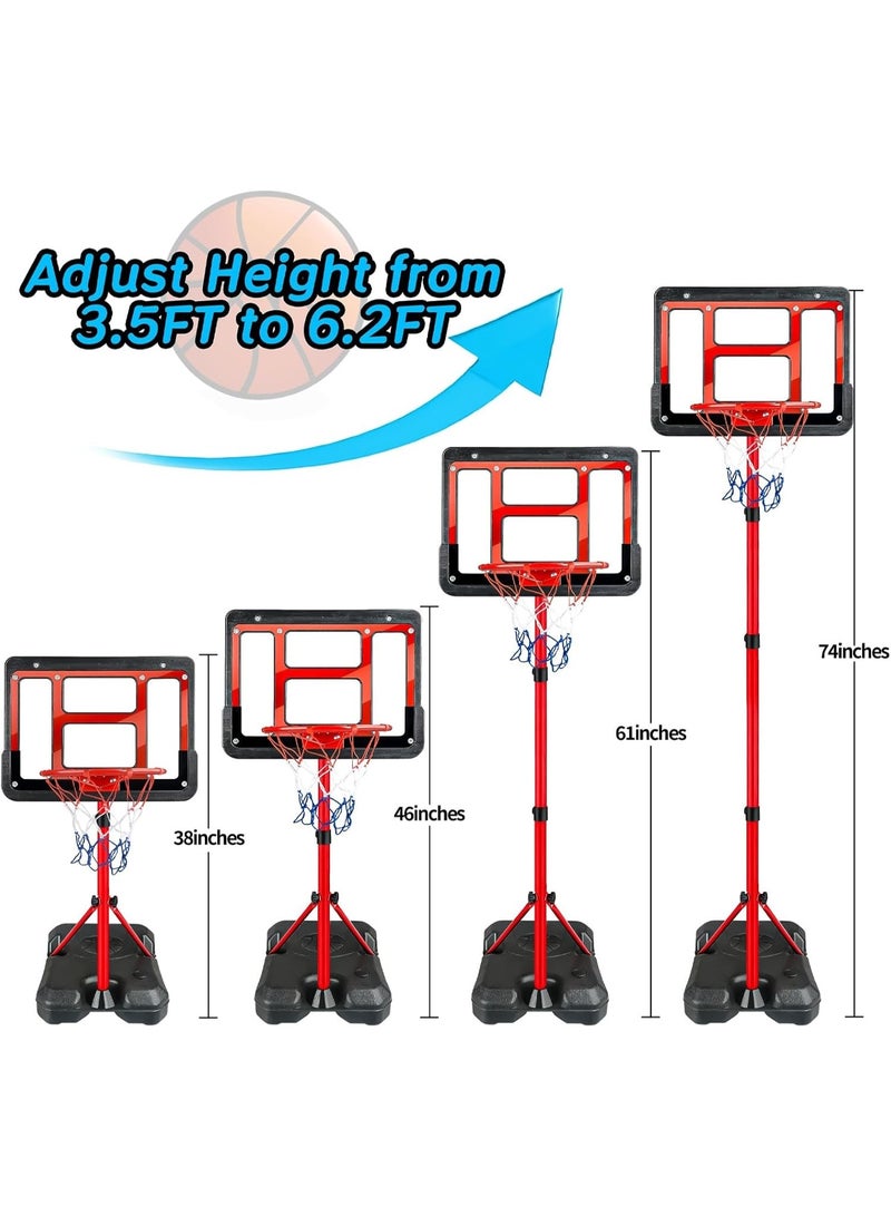YelaJoy Portable Basketball Hoop, Outdoor 3.5FT-6.2FT Height Adjustable Goal System with Fillable Base, for Teens Youth Adults in Backyard/Driveway/Indoor,Basketball Goal Toys Outdoor Indoor Game Gifts for Boys - Image 2